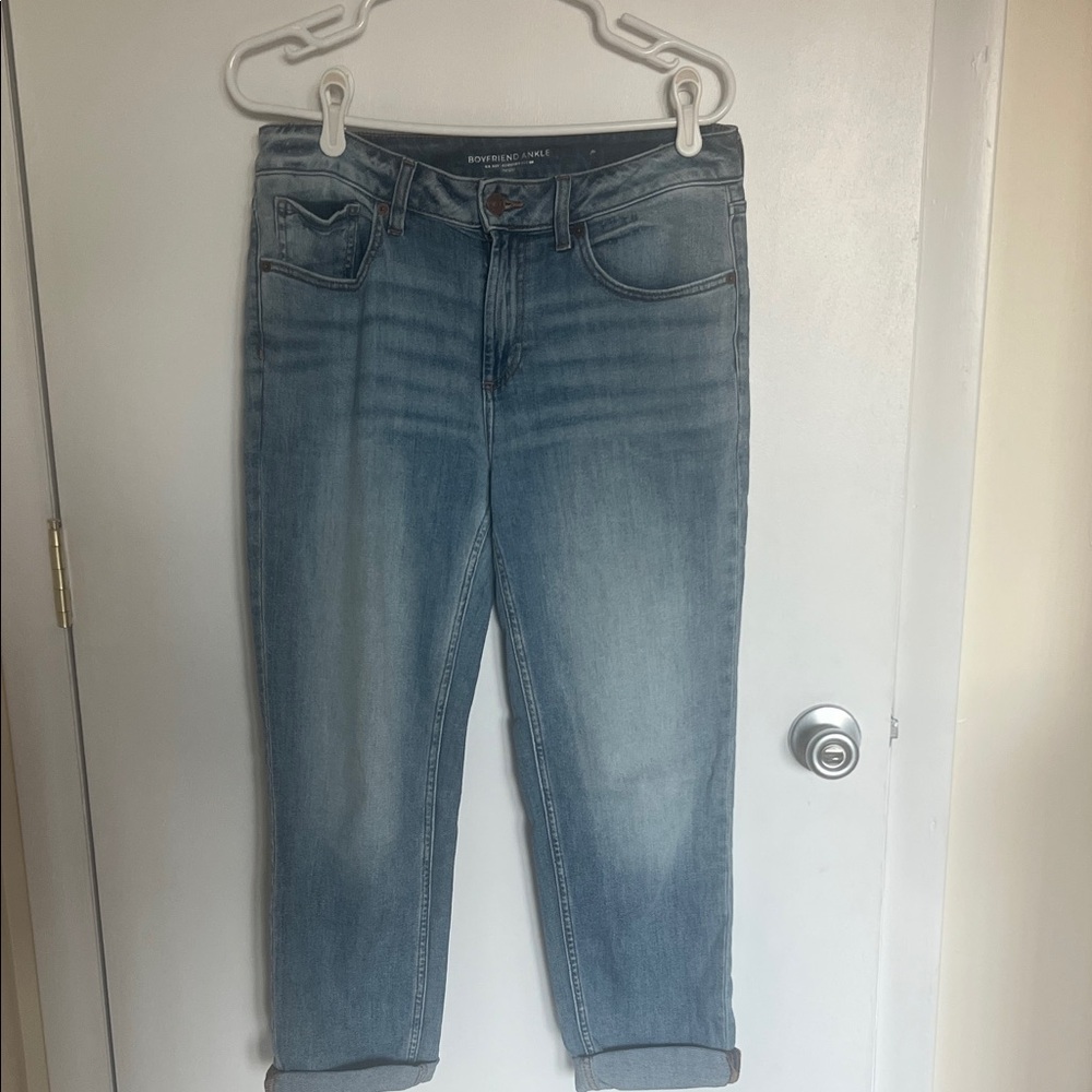 Chico's Denim Boyfriend Jeans in Soft Blue